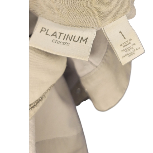 Chico's Beige Jean Jacket with Silver Details - Picture 5 of 9